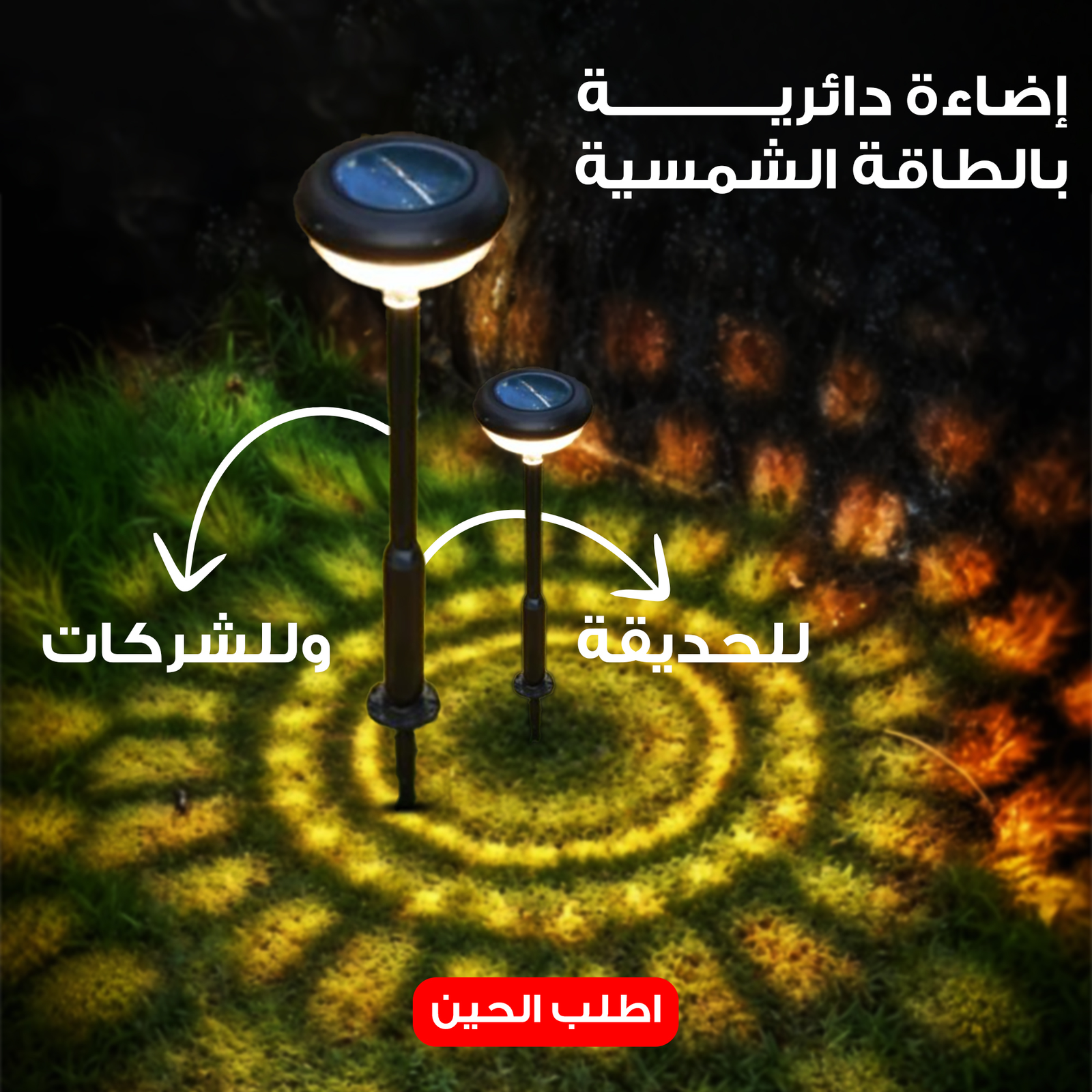 إضاءة دائرية بالطاقة الشمسية للحديقة وللشركات - الصورة 3